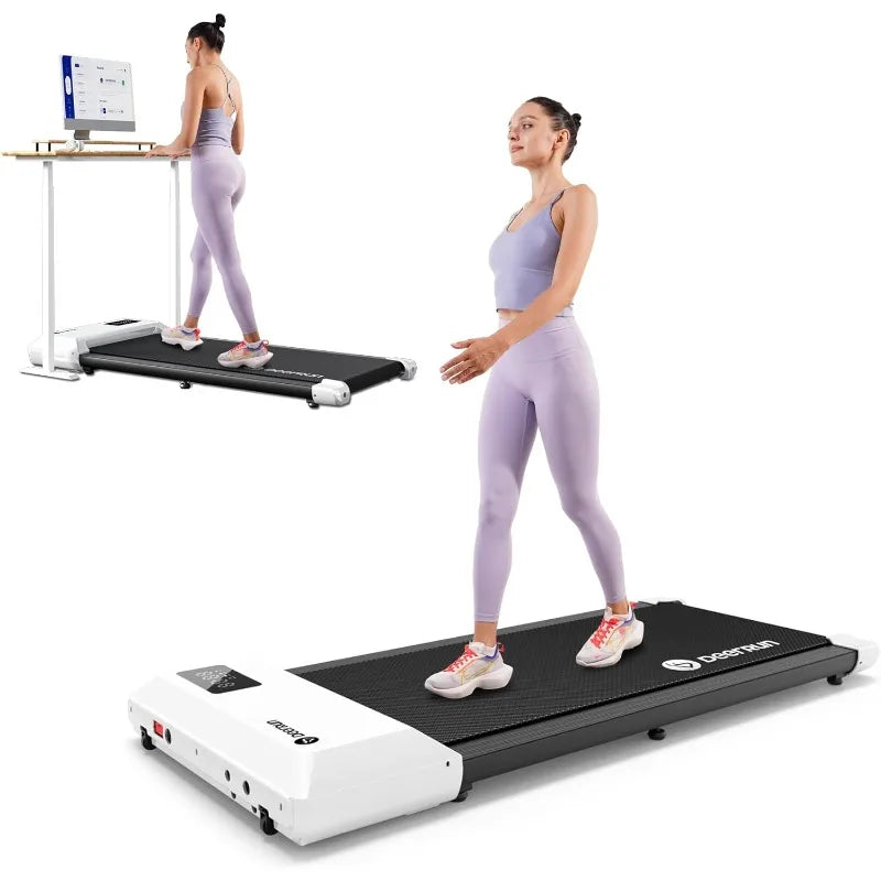 Walking Pad 2 in 1 under Desk Treadmill, 2.5HP Low Noise Walking Pad Running Jogging Machine with Remote Control for Home Office