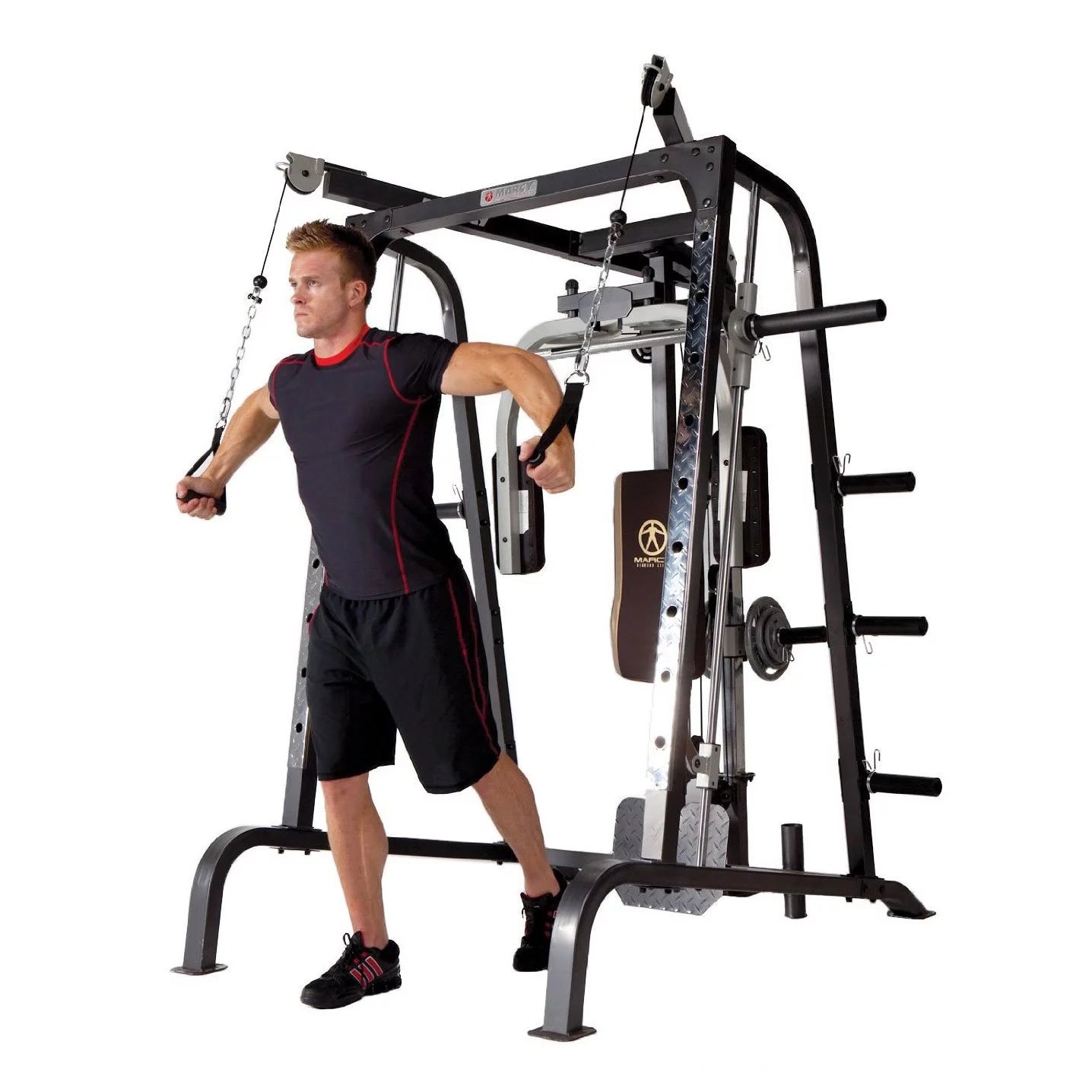 Diamond Elite Olympic Smith Cage Machine, Plate Loaded Home Gym Total Body Workout Machine (MD-9010G)